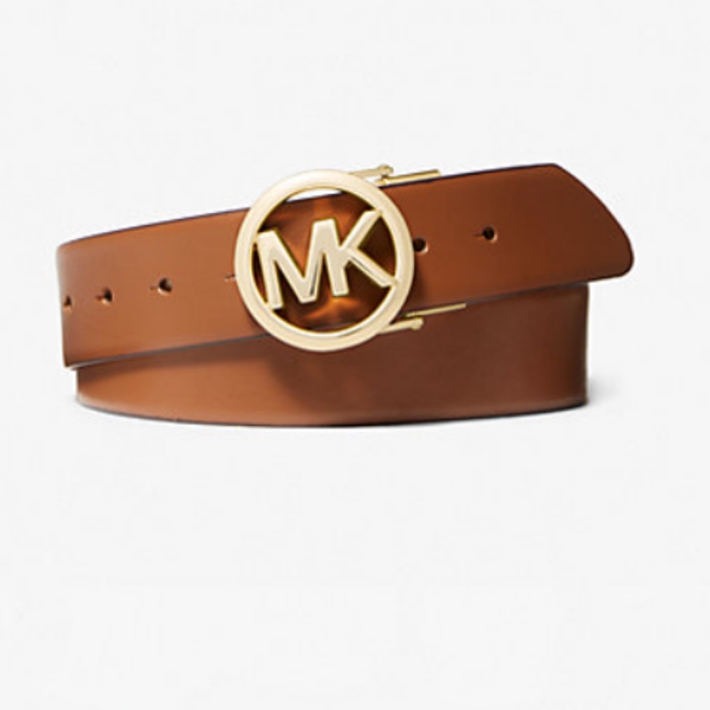 NEW Michael Kors Tan Belt with Gold Logo